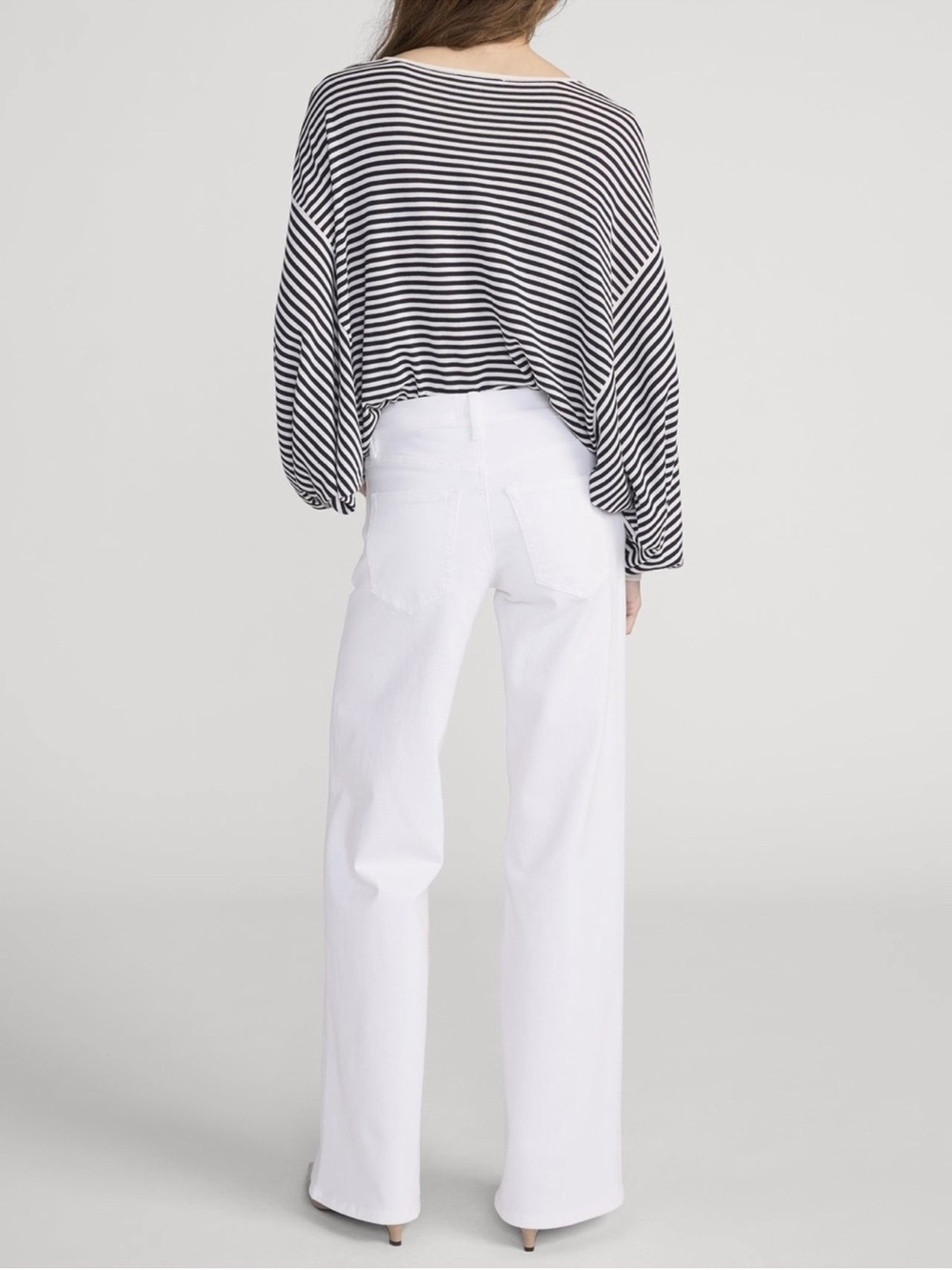 FRAME Low Rise Le Slim Palazzo Wide Leg Jeans White Size 30 NWT - Picture 5 of 9
